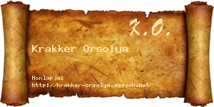 Krakker Orsolya névjegykártya